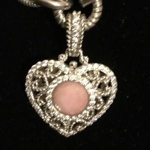 Judith Ripka Rose quartz sterling silver enhancer